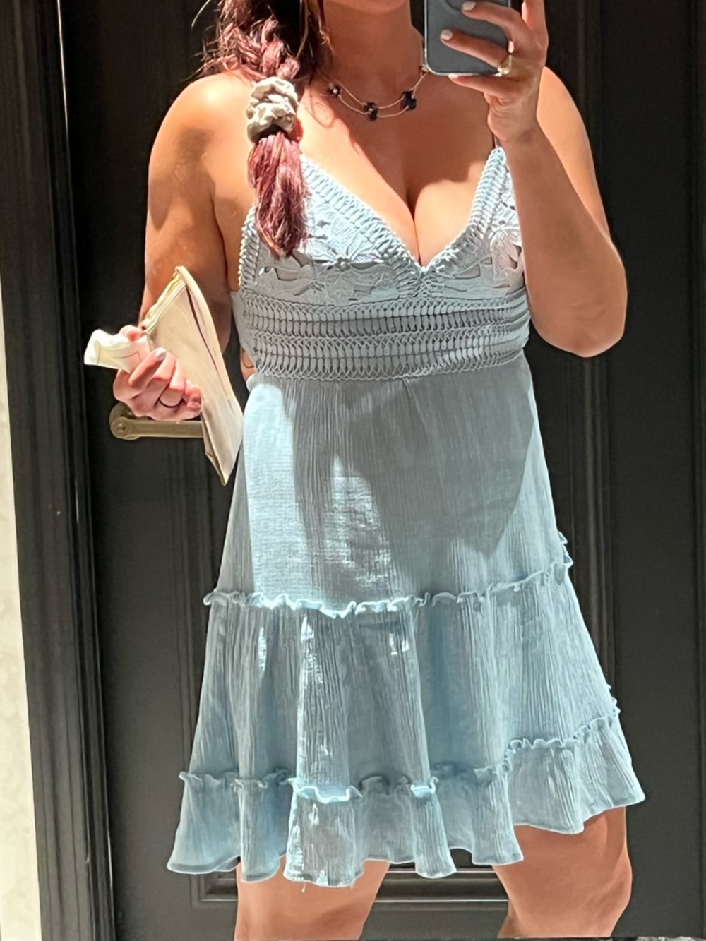 Light Blue Spaghetti Strap Dress